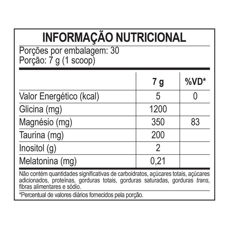 Tabela nutricional do Magnésio & Inositol